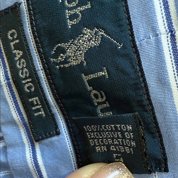 Ralph Lauren Men's Blue and White Striped Shirt - Picture 5 of 5